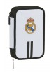 Estuche Dos Compartimentos Relleno Real Madrid Blanco
