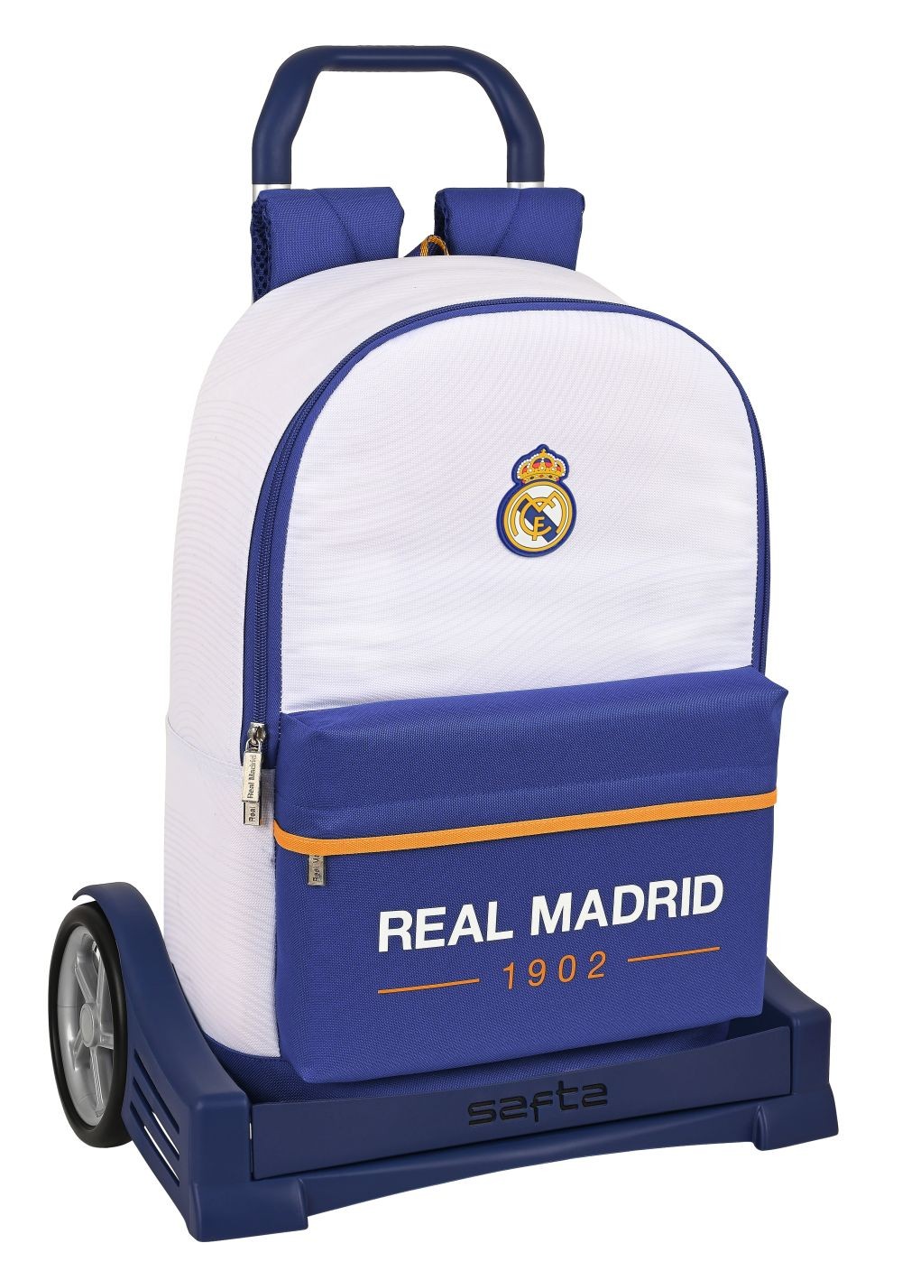 Real Madrid CF 1ª Equip. Mochila con carro ruedas Evolution, Trolley