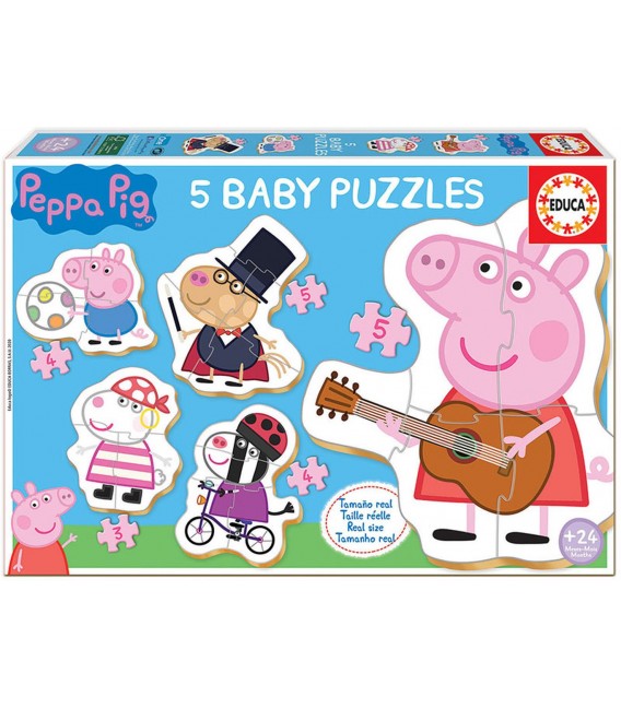 5 BABY PUZZLES DE 3 A 5 PIEZAS PEPPA PIG "BABY"