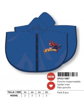 PACK 8 PONCHOS IMPERMEABLES SPIDER-MAN "HERO"
